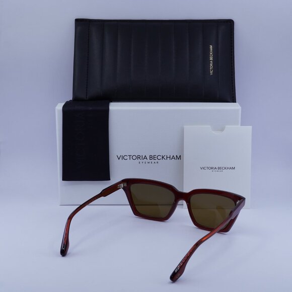 Victoria Beckham VB661S 610 Sunglasses Red Cat Eye Frame, Brown Lenses - Picture 8 of 8